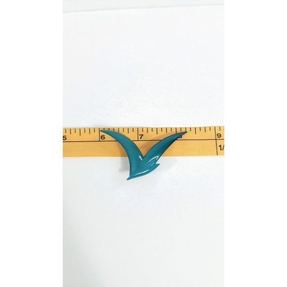 Teal  B+D Plastic Flying Bird Shaped Brooch - B Plus D Denmark #3 - Picture 3 of 7